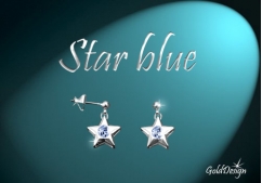 Star blue - náušnice stříbřené